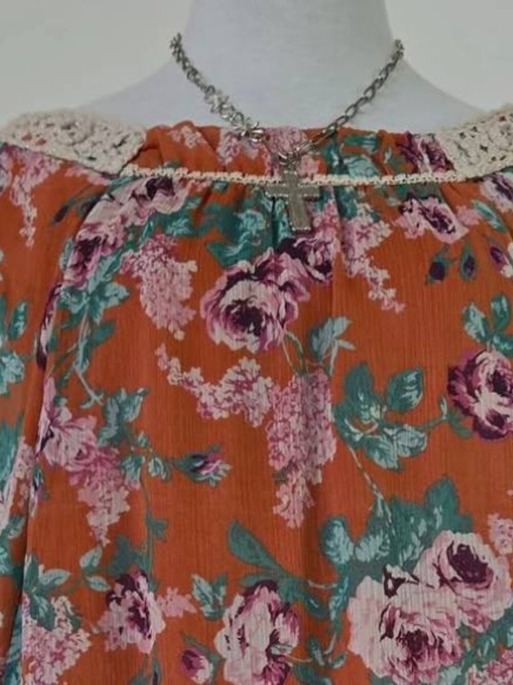 Boho Floral Off Shoulder Peasant Blouse - Picture 4 of 4